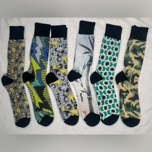 EnerWear Mens 3D Printed  Socks 6 Pairs  Mens Shoe Size  6-12